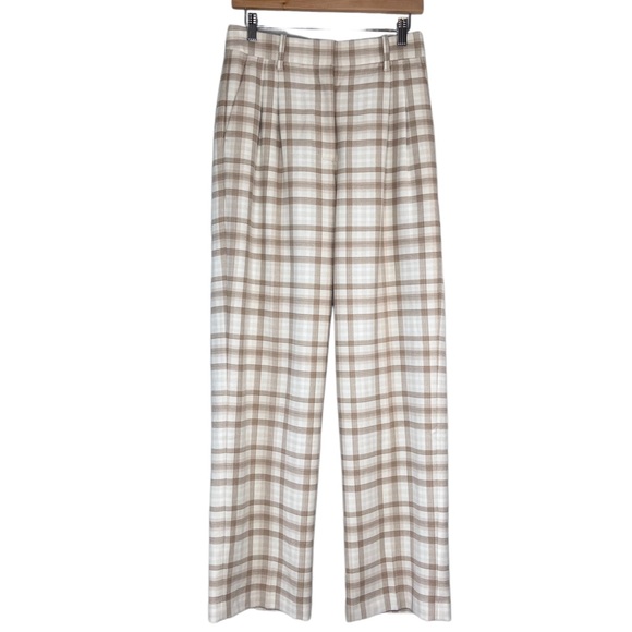 Aritzia Wilfred The Effortless Plaid Preppy Academia Sz 6 Wool Blend Trousers - Picture 1 of 16